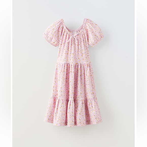 Zara Other - NWT Zara 13-14Y floral short sleeve stretchy dress